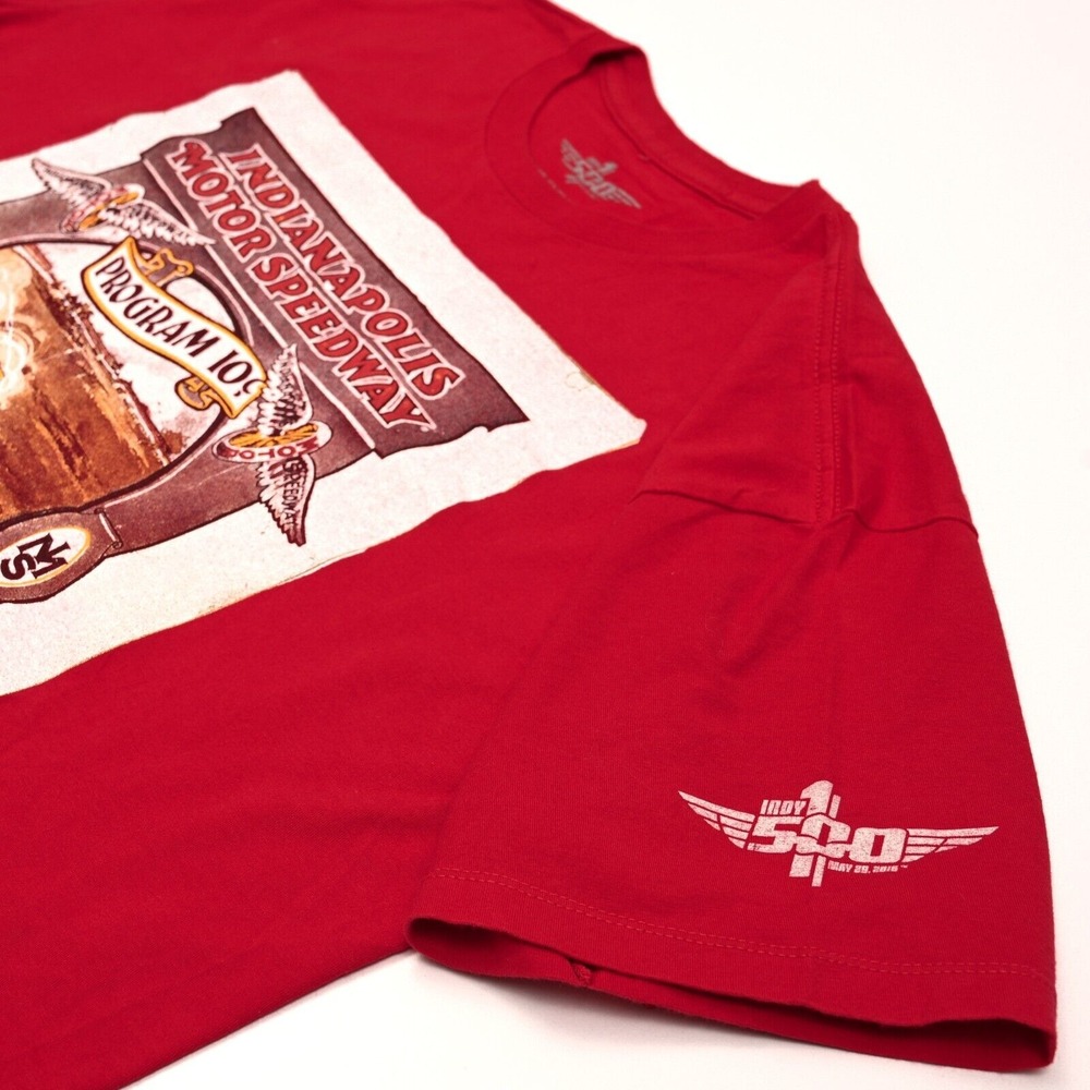 Indy 500 Shirt‎ Mens XL Red Indianapolis Motor Speedway Retro Antique Program *